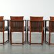 In very good condition Art Deco design dining chairs with fabric upholstery