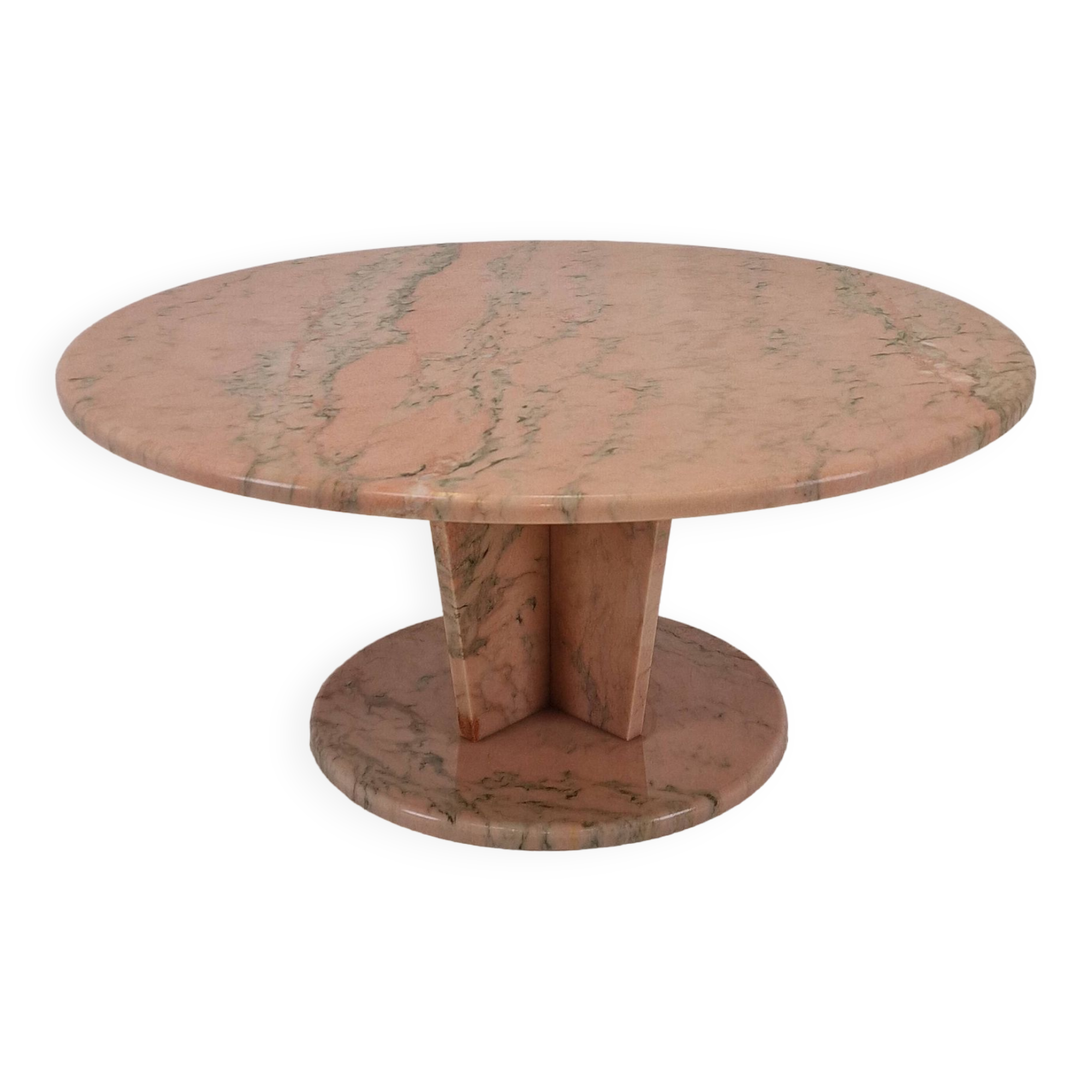 Round Italian Marble Coffee or Side Table, 1980's