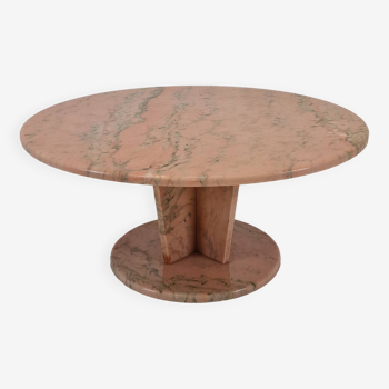 Round Italian Marble Coffee or Side Table, 1980's