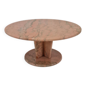 Round Italian Marble Coffee or Side Table, 1980's