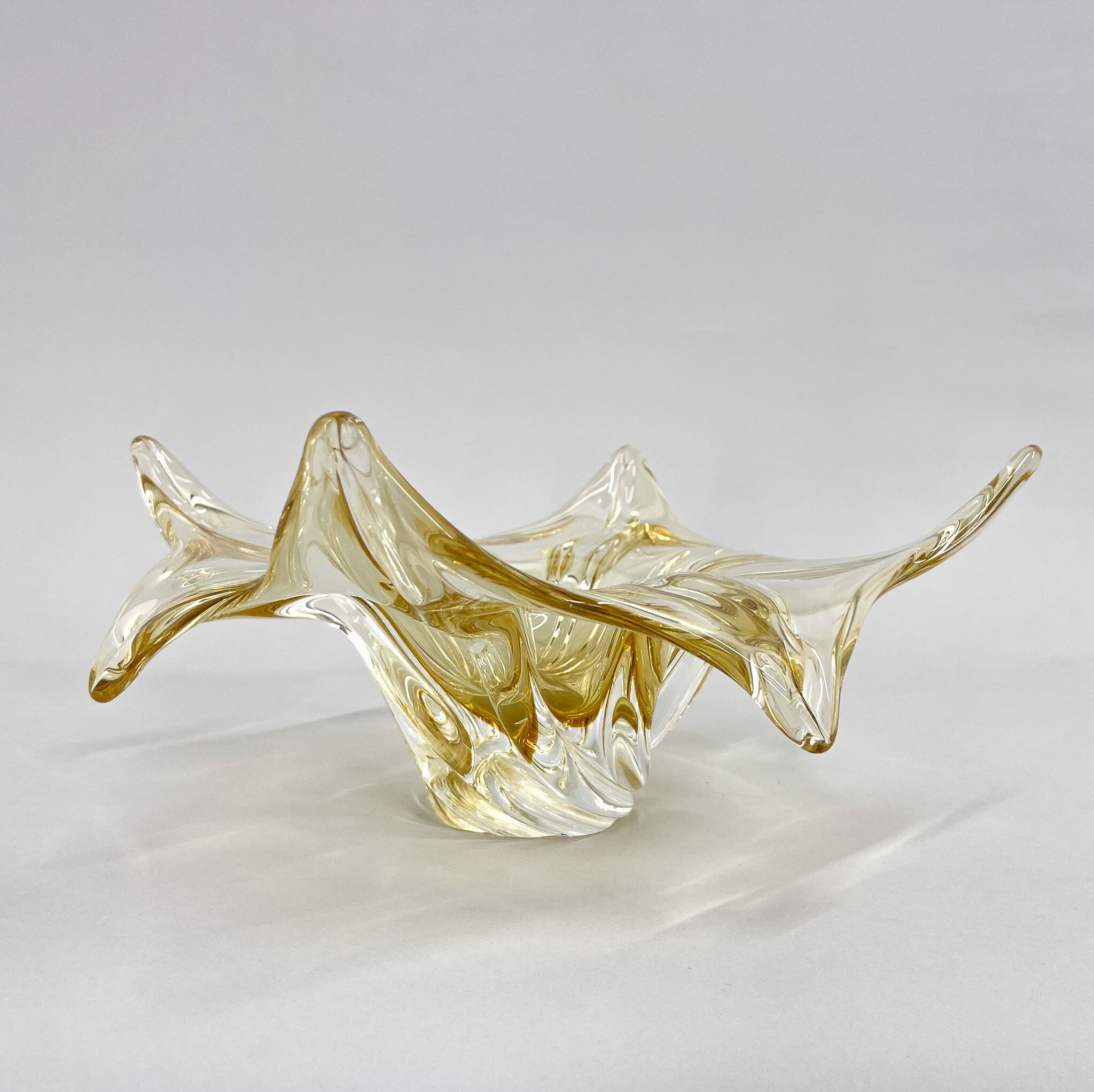 Czech Art Glass Bowl by Josef Hospodka for Chribska Glassworks, 1960s