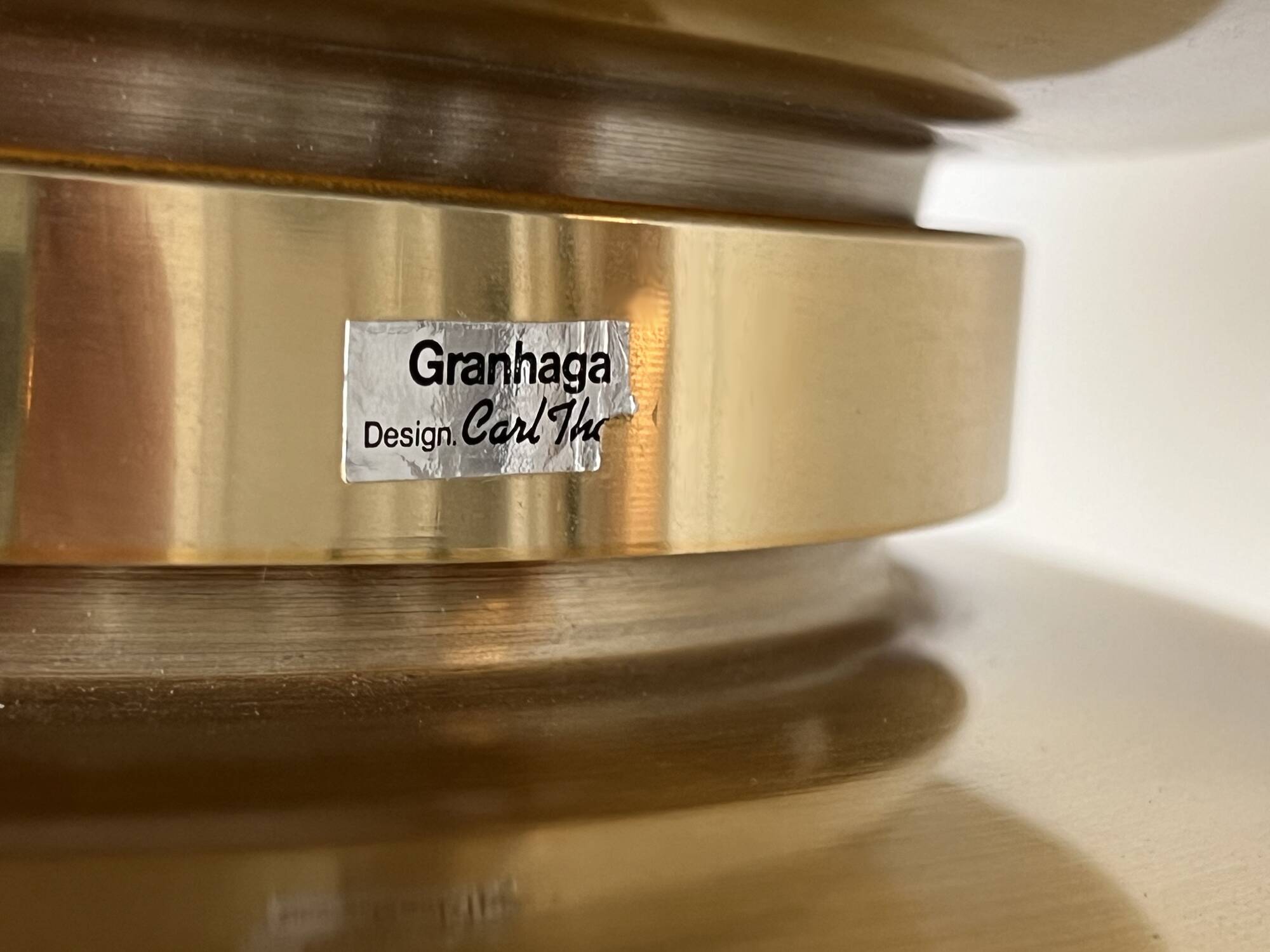 Golden pendant light by Carl Thore for Granhaga Metall. Sweden 1970s