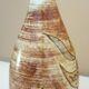 Glazed ceramic drop vase, signed Michel Argans, leaf decoration