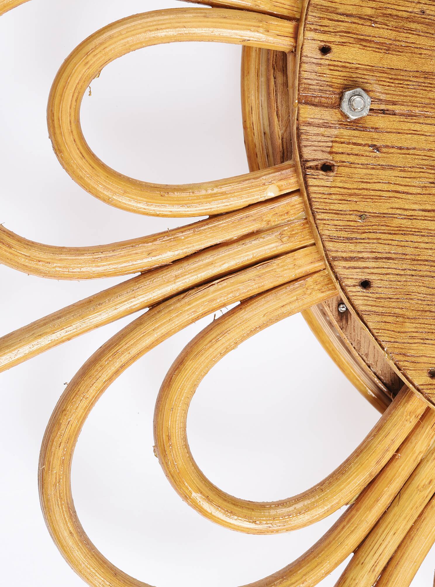 Vintage rattan sun mirror