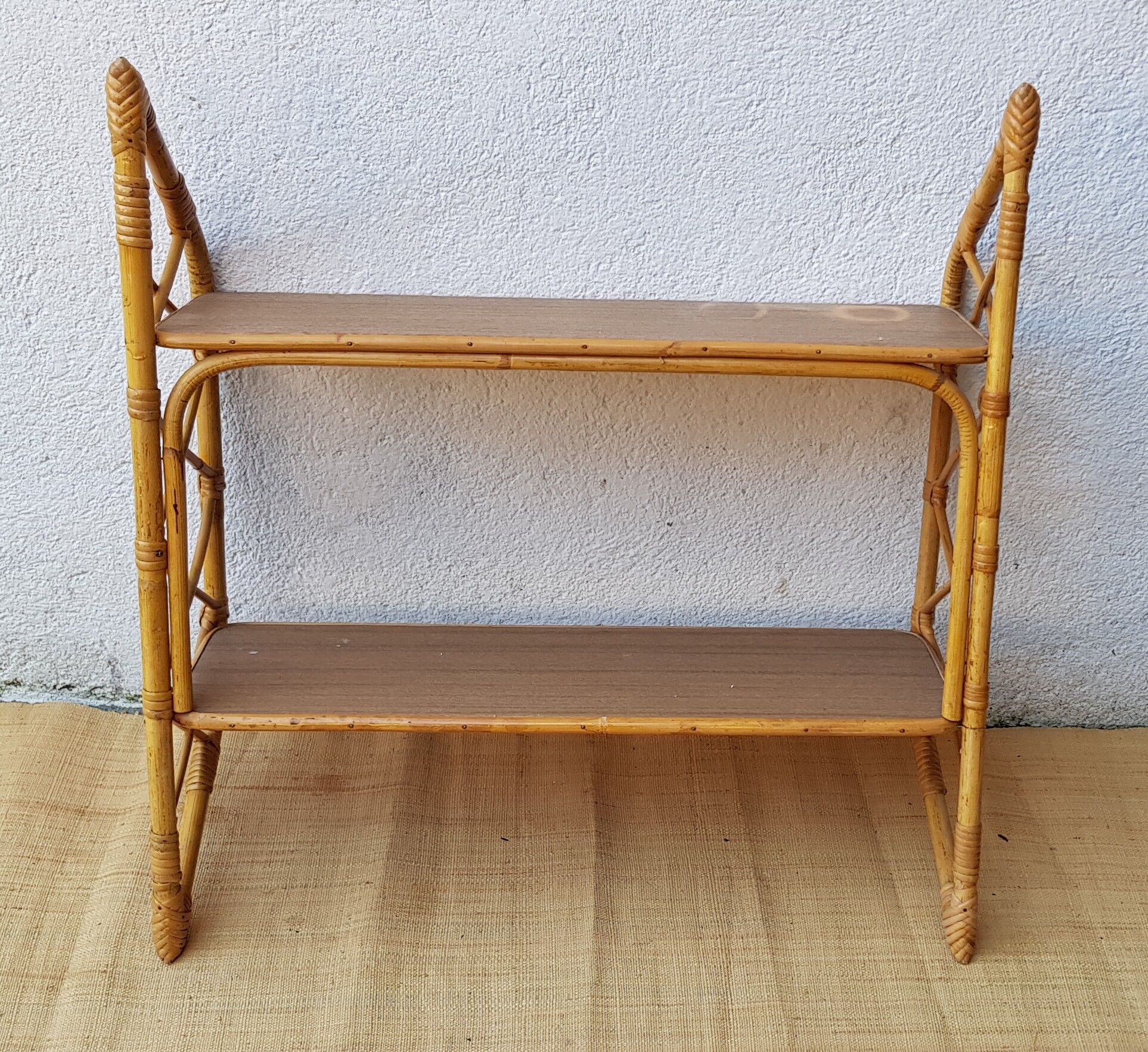 60s rattan shelf