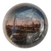 Presse-papier verre cristal Saint-Malo vintage 1900