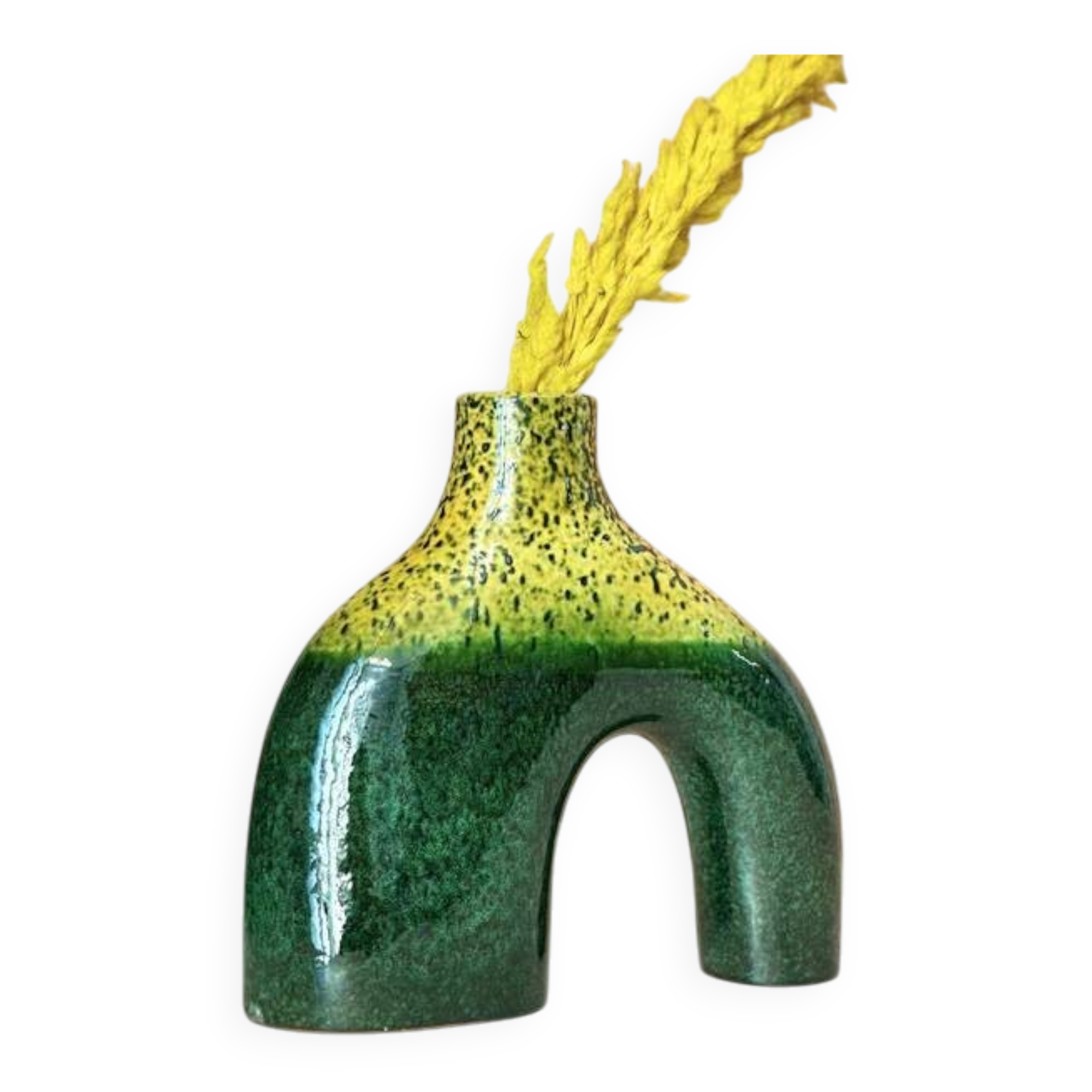 Artisanal blue varnished vase