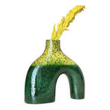 Artisanal blue varnished vase