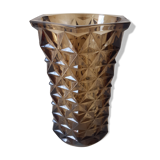 Vase gris en verre vintage