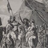Dutch engraving XVIIIth "Riders in good humor"