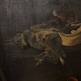 Mid Century Hunting Still Life Oil Painting