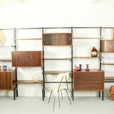 XL Danish Modular Teak Wall Unit in Rosewood by Poul Cadovius, 1960s
