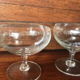 Set of five crystal champagne glasses