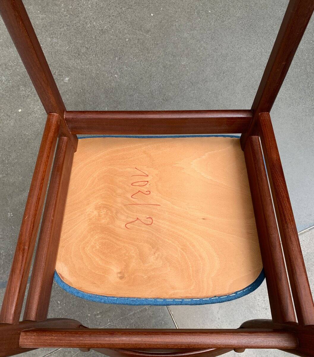 Mid-century walnut dining chairs, 1960s, set of 6.