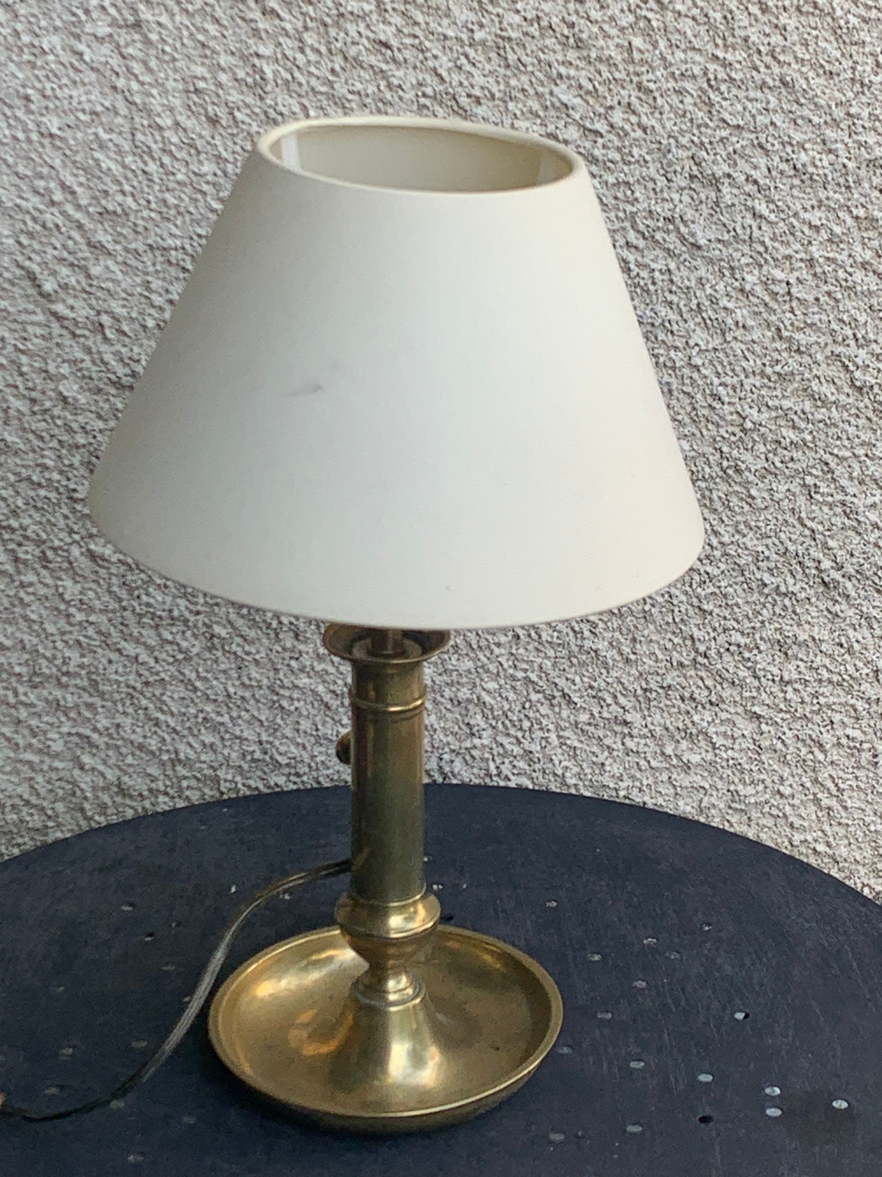 Table lamp, base old copper cellar rat candle holder