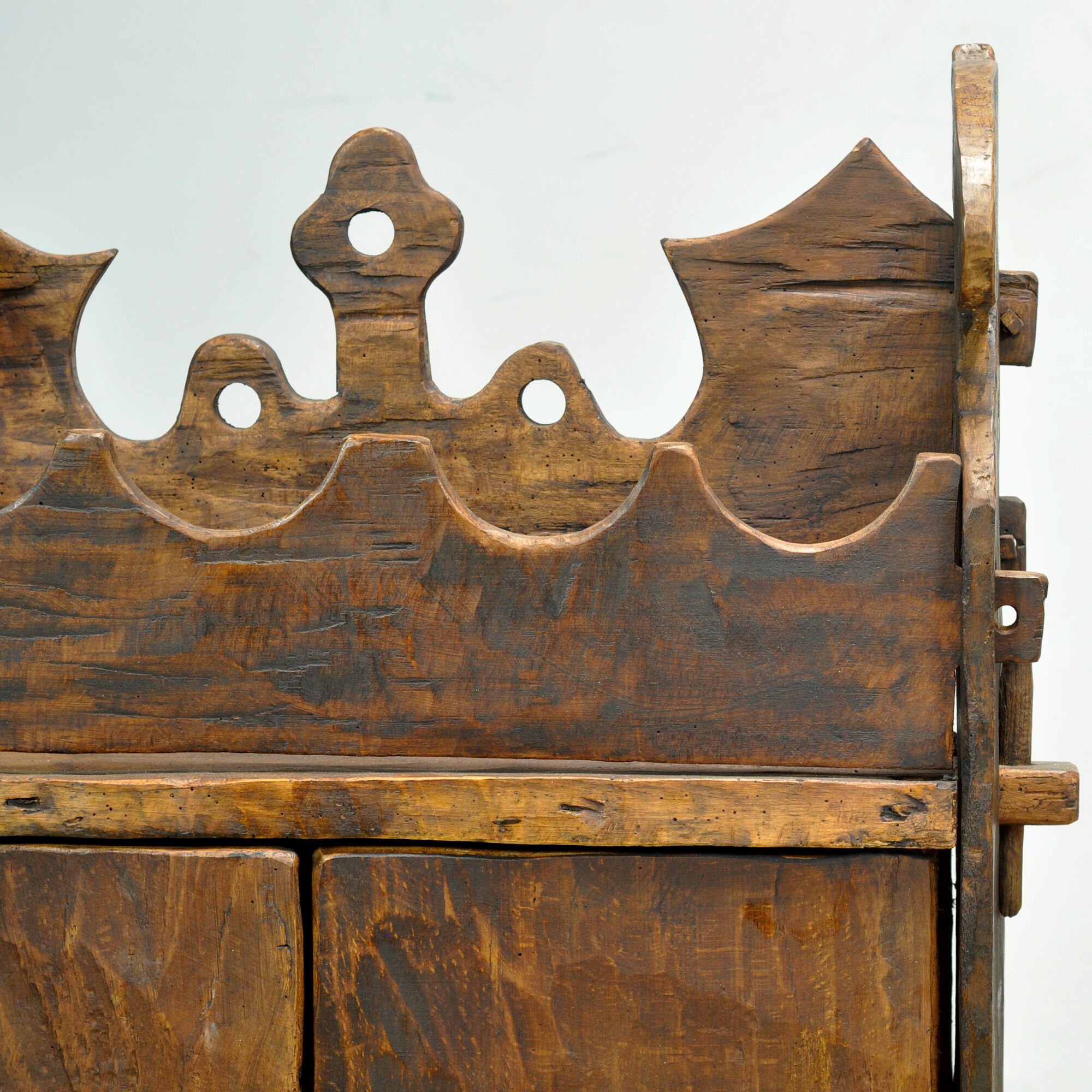 Pine folk art cabinet, circa 1920