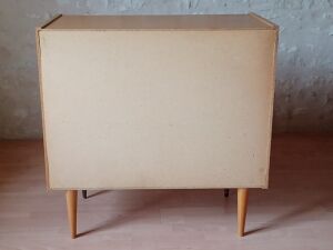 Vintage light wood chest of drawers from the 1970s.