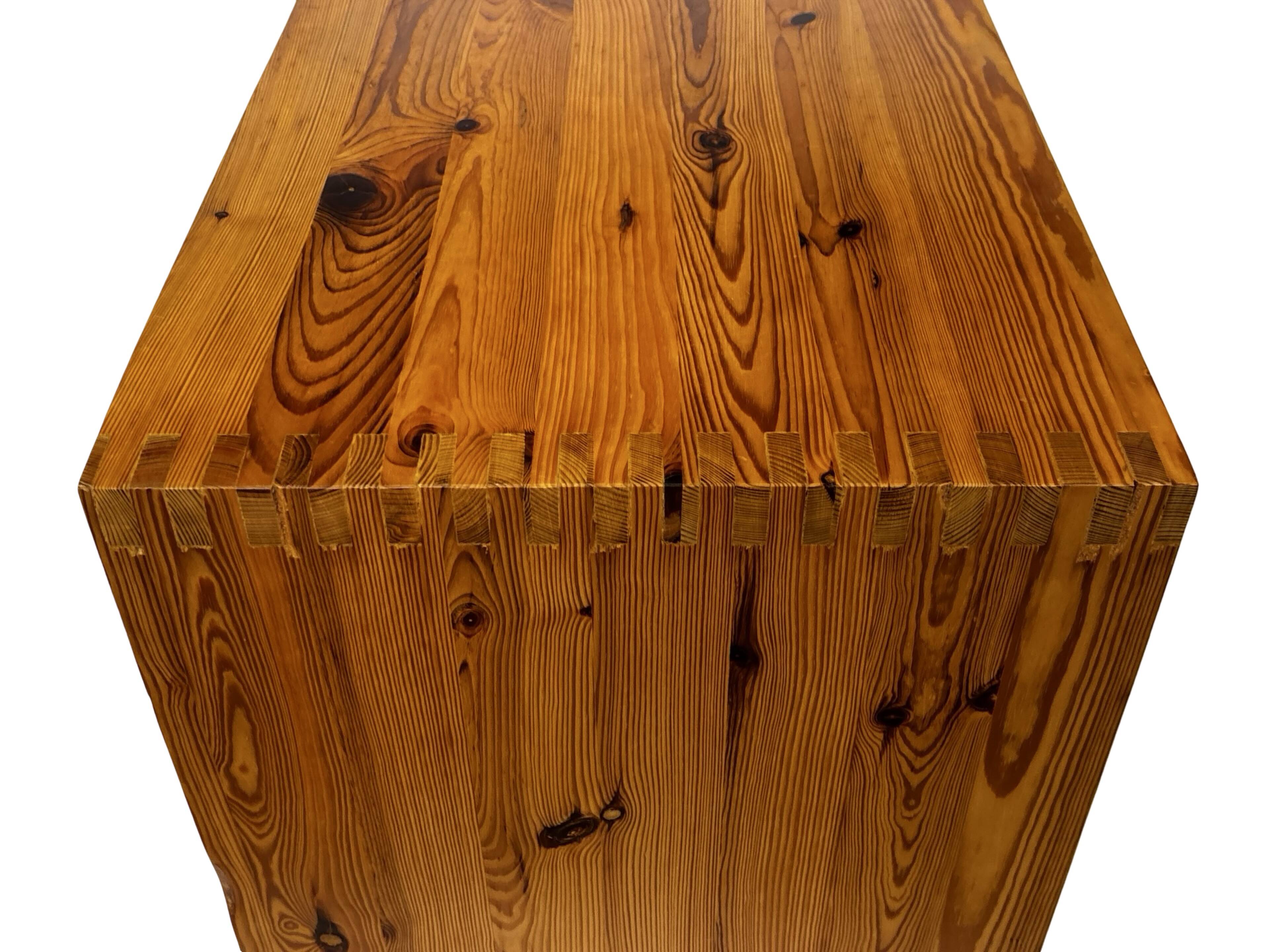 Table d'appoint vintage Ate Van Apeldoorn, pin, années 1970
