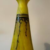 Vase Legras jaune Art Déco