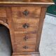 Ancien bureau 9 tiroirs en noyer de style gothique ref je