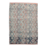 5x8 Light Blue & Green Kilim Rug, 165x245Cm