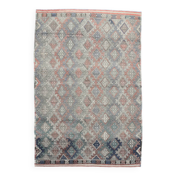 5x8 Light Blue & Green Kilim Rug, 165x245Cm