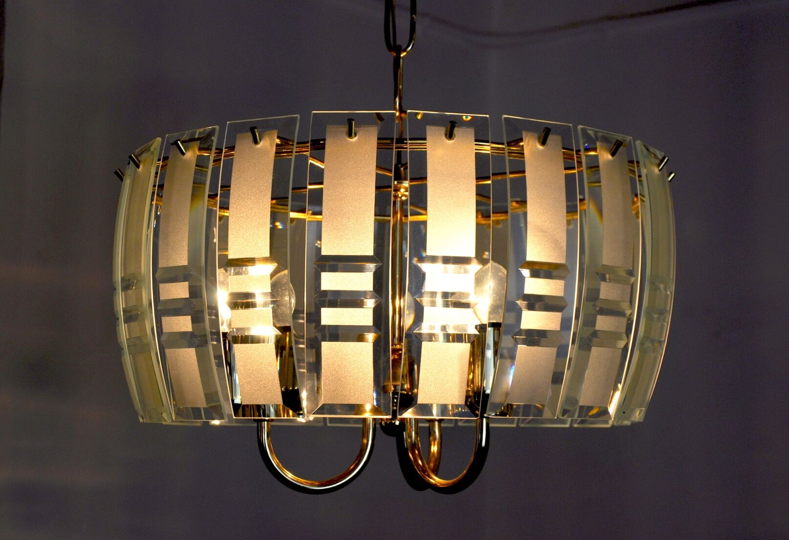 Blue Veca chandelier in Murano glass Italy 1970