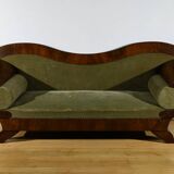 Canapé en Ronce d’Acajou, style Biedermeier – Fin XIXe