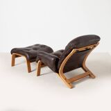 Set of Ry Wing lounge chair and ottomanby by Elsa and Nordahl Solheim