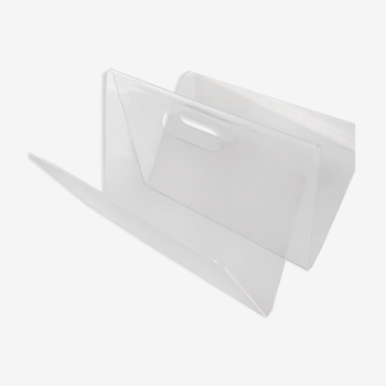 Transparent plexiglas magazine holder