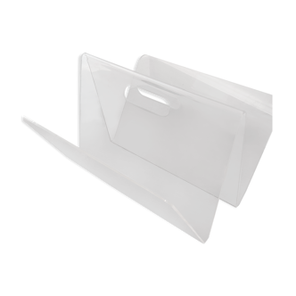 Transparent plexiglas magazine holder
