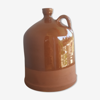 Enamelled terracotta pitcher