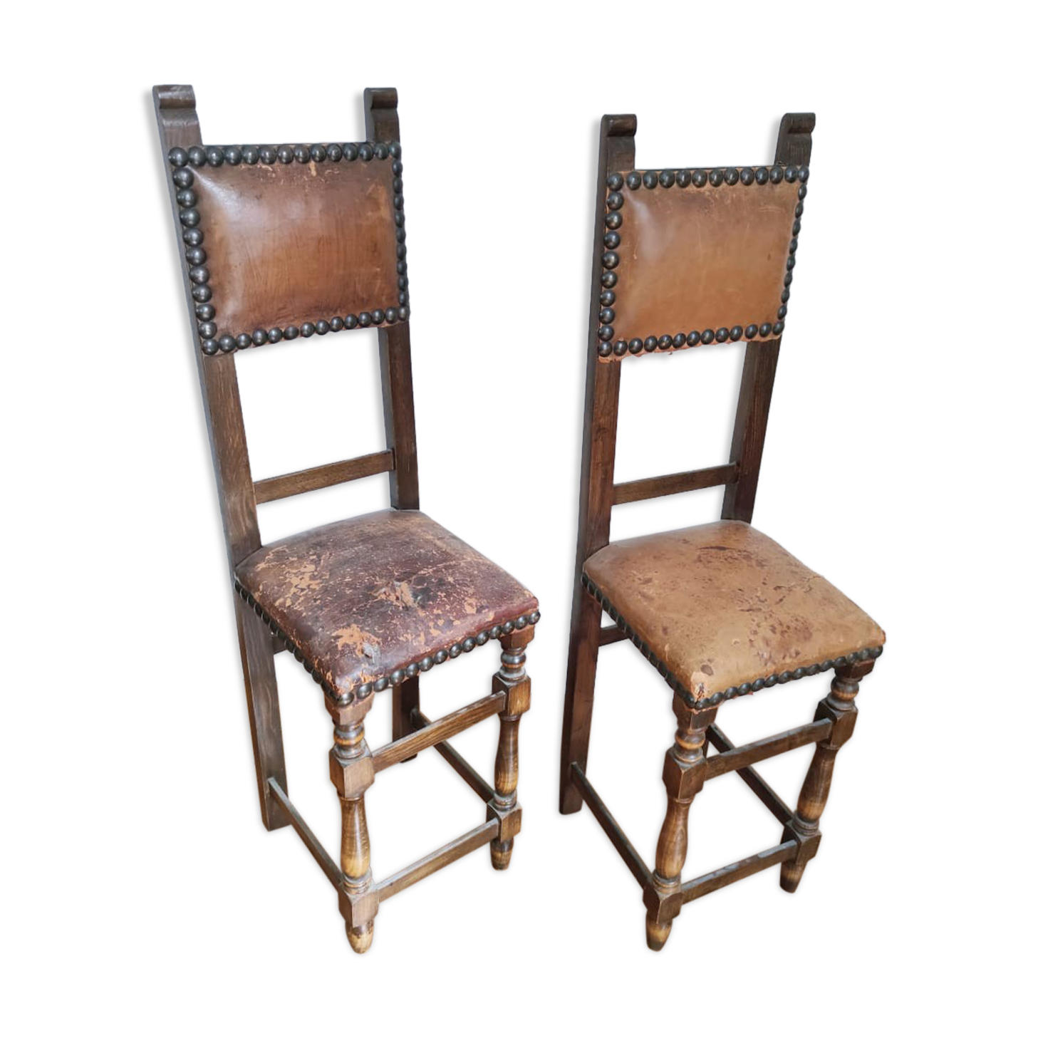 Paire de chaises étroites début XXe