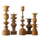 Scandinavian Wooden Candleholders, Set of 5