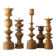 Scandinavian Wooden Candleholders, Set of 5