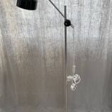 Vintage Reading Floor Lamp Retro, Black, Steel, Sweden 1960s