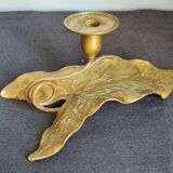 Antique bronze ivy leaf candle holder