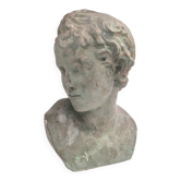 Bust of Eros - God of Love, in bronzed plaster, early 20th century.
