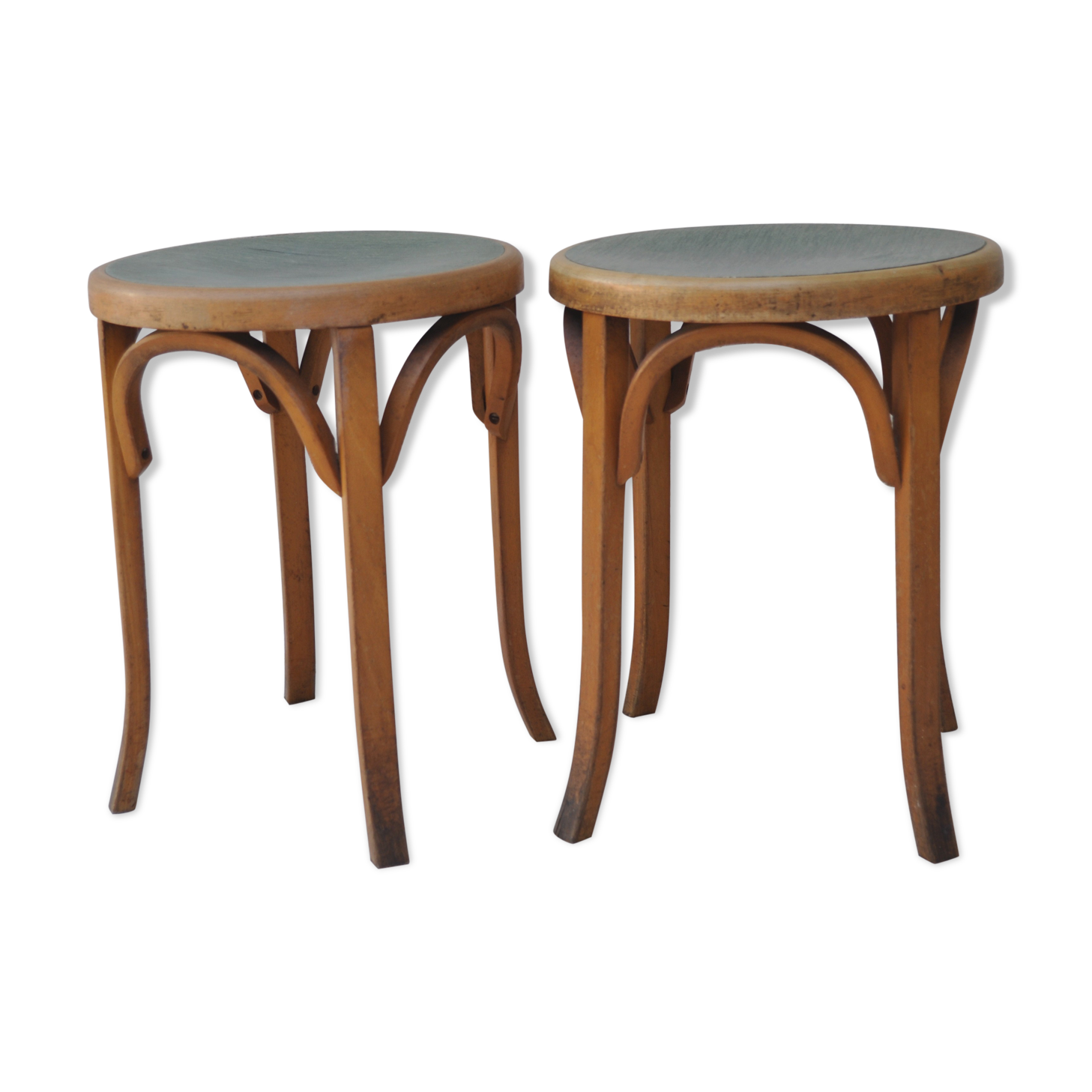 Pair of stools signed Baumann