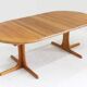 Vintage Danish round extendable dining table solid teak 1960s