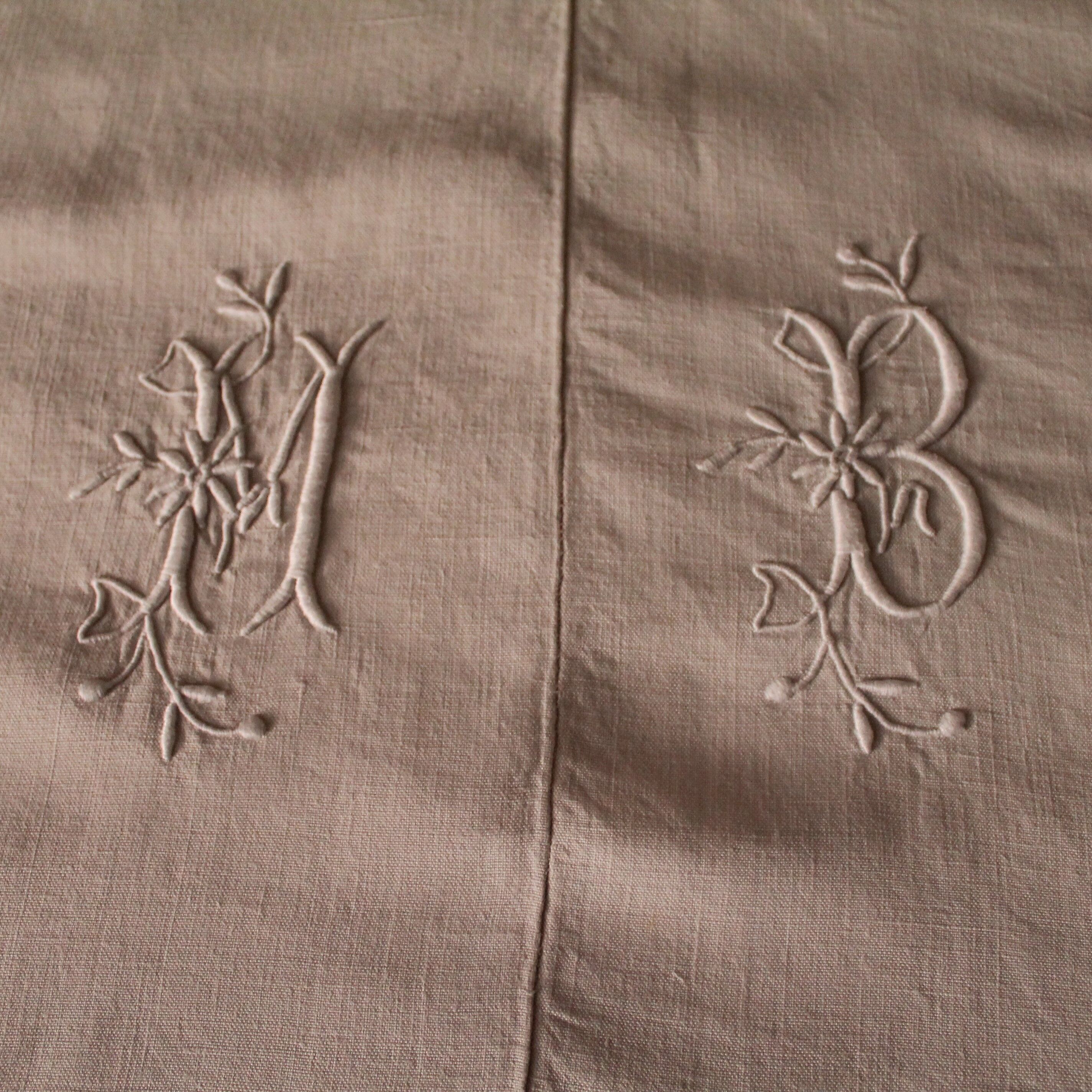 SHEET former in LIN early twentieth embroidered hand