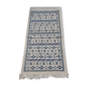 Tapis blanc et bleu ethnique fait main