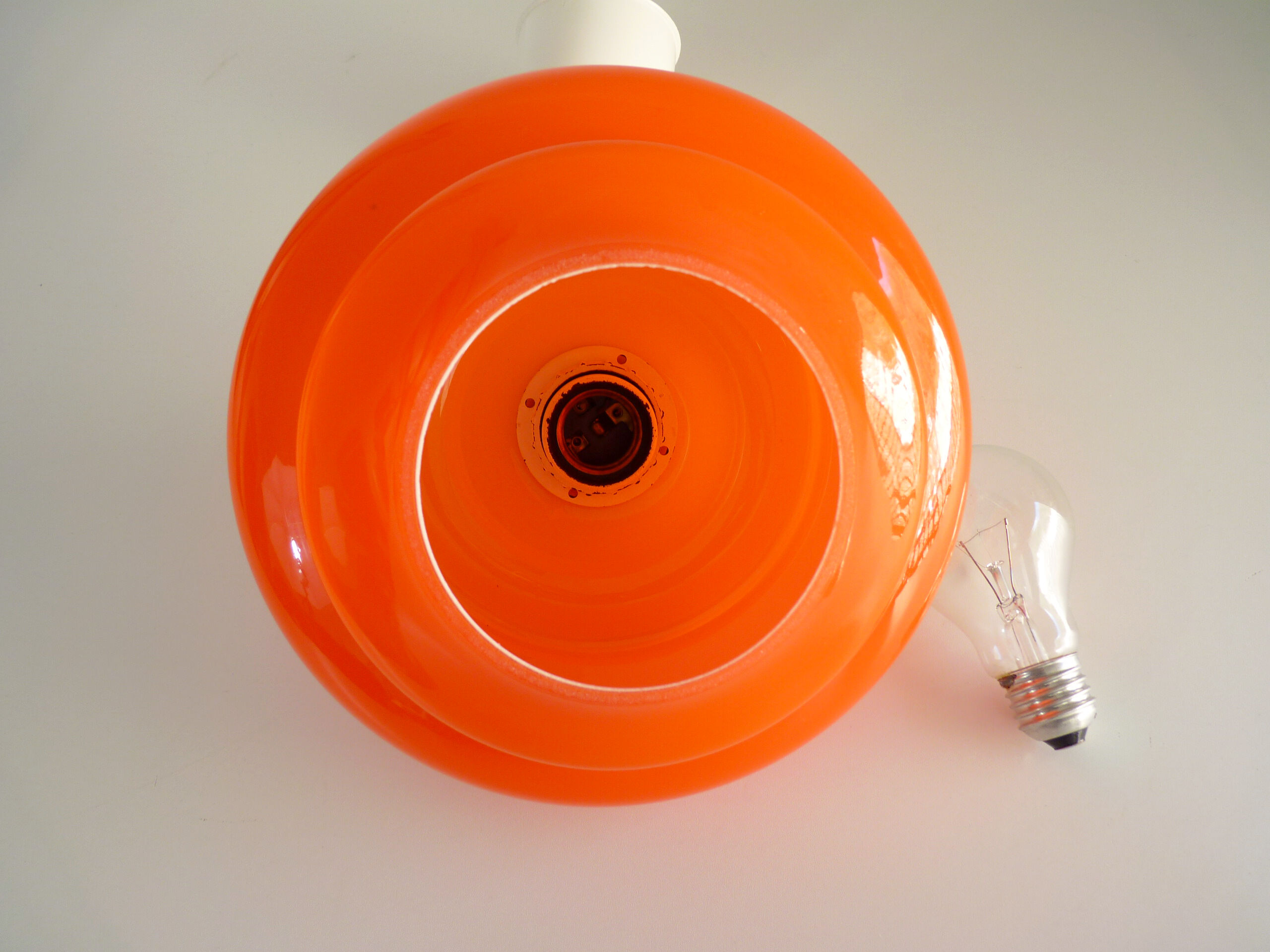 Orange opalin hanging lamp