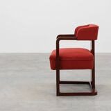 Art Deco red Reupholstered Chair, Belgium ca. 1920
