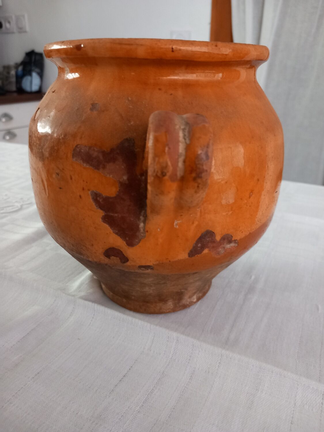 Varnished terracotta pot