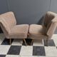 ensemble de 2 chaises de cocktail marron des années 1960