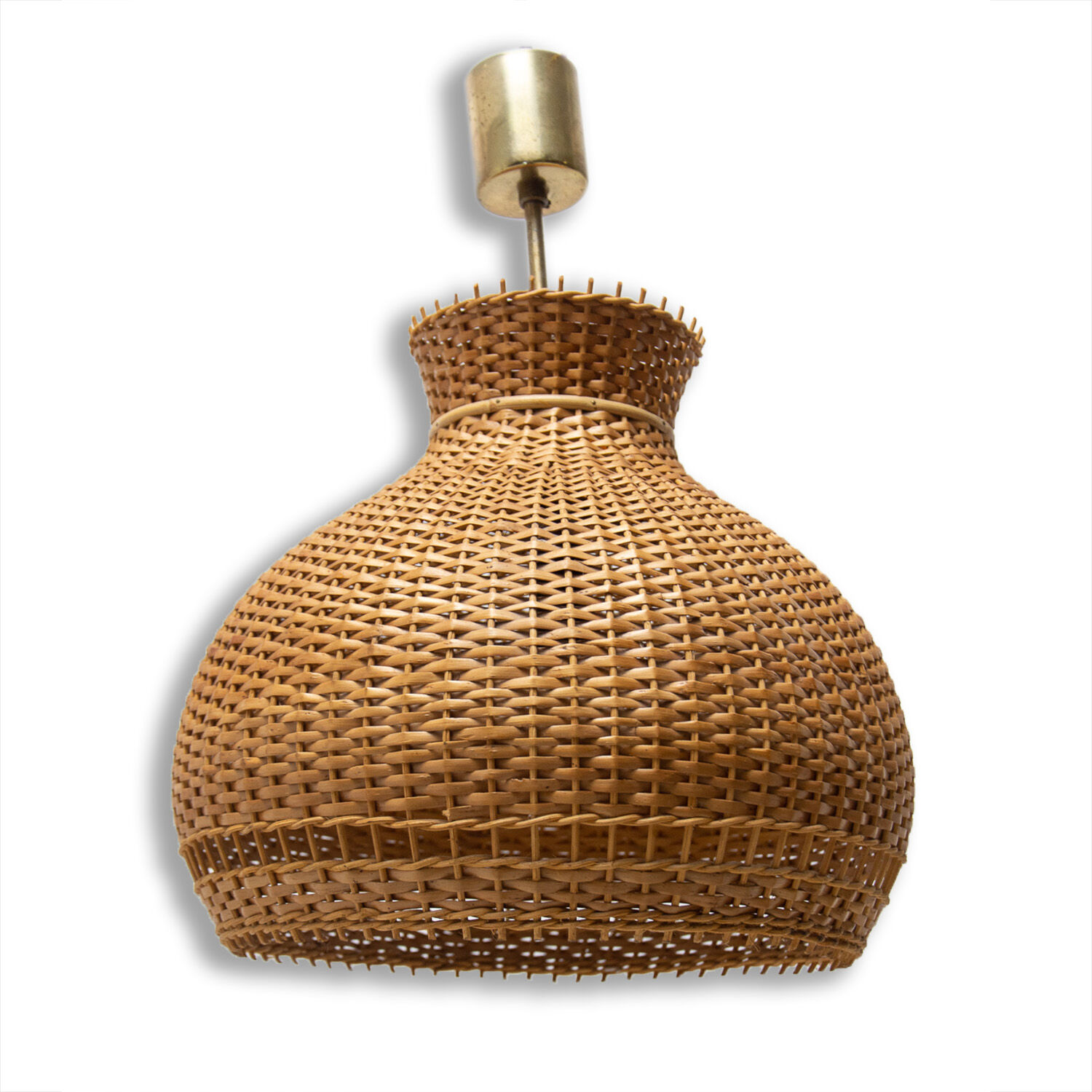 Mid century wicker hanging chandelier by ULUV, 1960´s