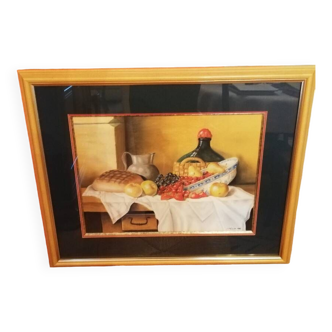 Pastel still life painting