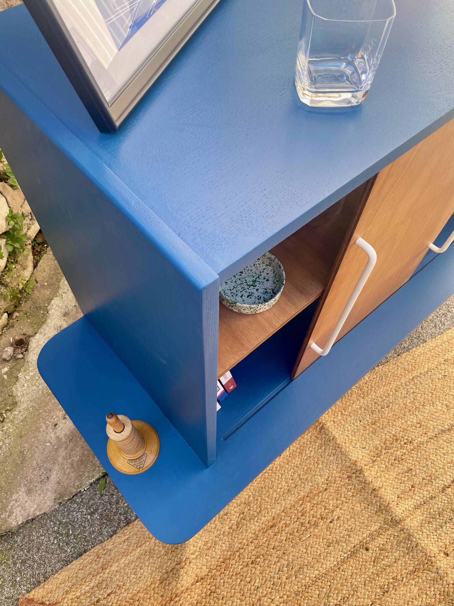 Upcycled buffet with sliding door