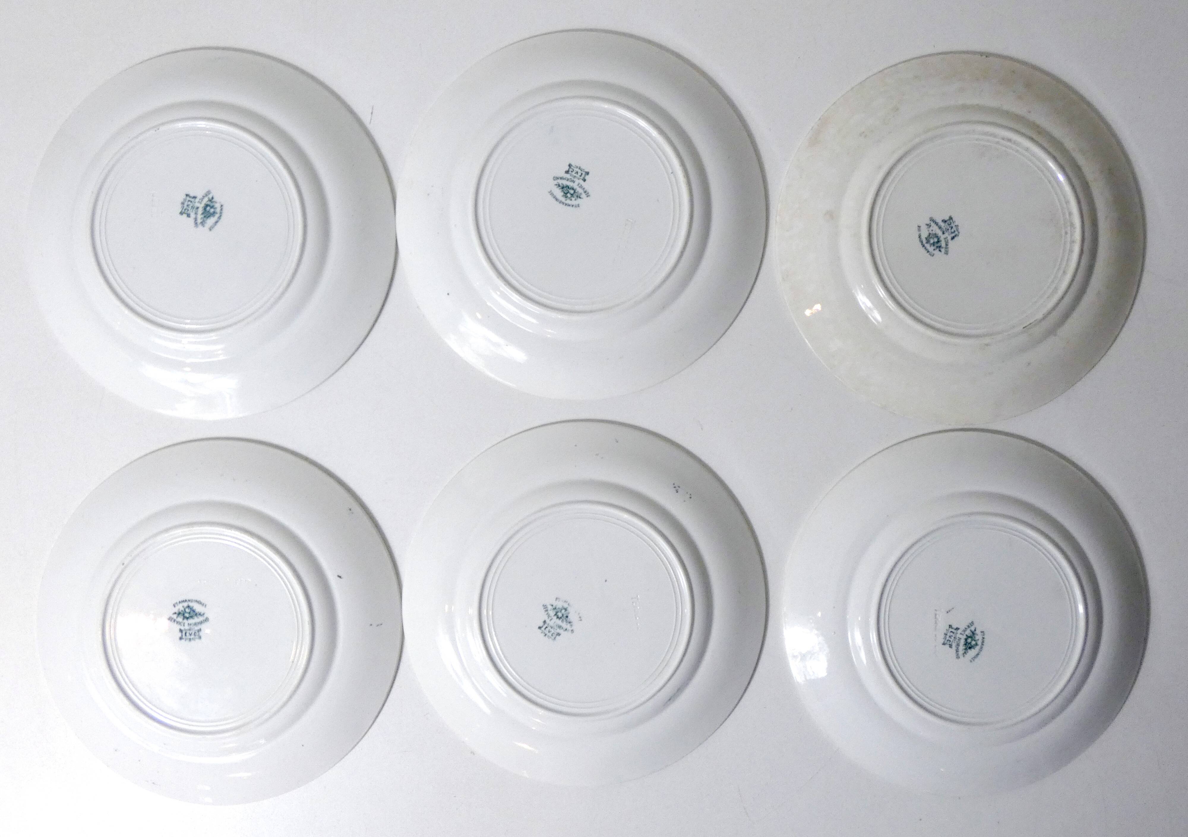 Terre de fer 6 Art Deco flat plates NORMAND model